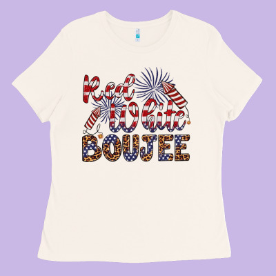 Red White Boujee Ladies Tee Designed By Artiststas