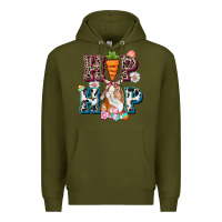 Army Green Western hip hop bunny Easter Day Premium Hoodie - CowGirlArtShop