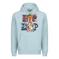 Blue Mist Western hip hop bunny Easter Day Premium Hoodie - CowGirlArtShop