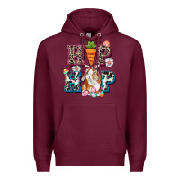 Burgundy Western hip hop bunny Easter Day Premium Hoodie - CowGirlArtShop