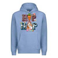 Colony Blue Western hip hop bunny Easter Day Premium Hoodie - CowGirlArtShop