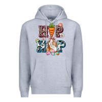 Heather Grey Western hip hop bunny Easter Day Premium Hoodie - CowGirlArtShop
