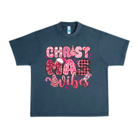 Midnight Navy christmas vibes pink Urban Heavy Tee - MaliasSmallBusiness