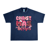 Navy christmas vibes pink Urban Heavy Tee - MaliasSmallBusiness