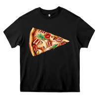 Black pizza slice Heavy Core Tee - AdoDesignShop
