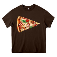 Chocolate Brown pizza slice Heavy Core Tee - AdoDesignShop