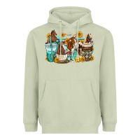 Matcha horses coffee cups Heavyweight Hoodie - OliviaCreatesArt