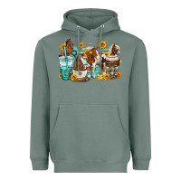 Sage horses coffee cups Heavyweight Hoodie - OliviaCreatesArt