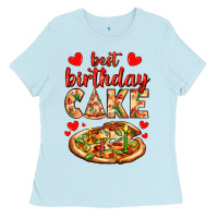 Baby Blue best birthday cake pizza Ladies Tee - AdoDesignShop