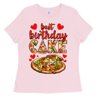 Bubblegum Pink best birthday cake pizza Ladies Tee - AdoDesignShop