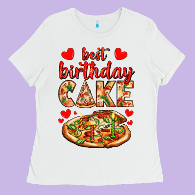 Best Birthday Cake Pizza Ladies Tee Designed By Adodesignshop