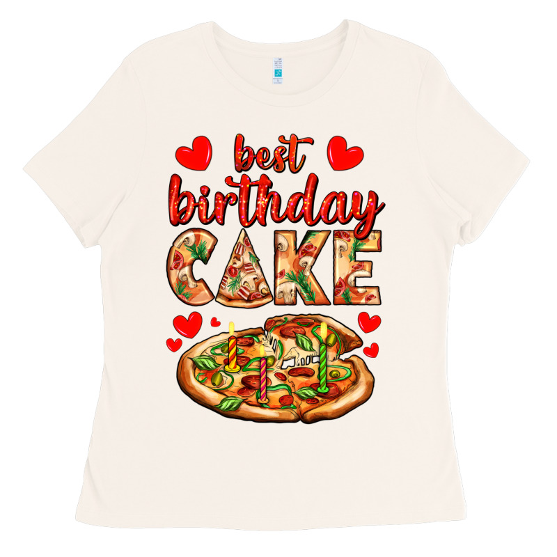 Best Birthday Cake Pizza Ladies Tee by AdoDesignShop | Teevron