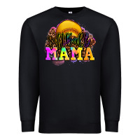 Black softball mama Premium Sweatshirt - OliviaCreatesArt