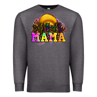 Charcoal Heather softball mama Premium Sweatshirt - OliviaCreatesArt