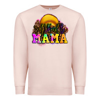 Pale Pink softball mama Premium Sweatshirt - OliviaCreatesArt