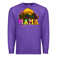Purple softball mama Premium Sweatshirt - OliviaCreatesArt