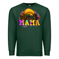 Sports Green softball mama Premium Sweatshirt - OliviaCreatesArt
