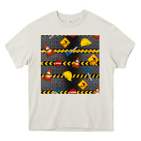 Cream construction signs seamless pattern Heavy Core Tee - BundleAndBundleShop