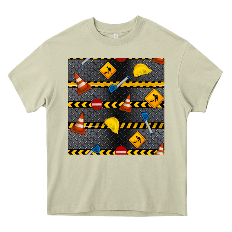 Construction Signs Seamless Pattern Heavy Core Tee by BundleAndBundleShop | Teevron