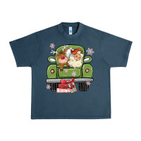 Midnight Navy christmas santa and reindeer truck Urban Heavy Tee - MaliasSmallBusiness