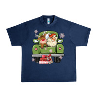 Navy christmas santa and reindeer truck Urban Heavy Tee - MaliasSmallBusiness