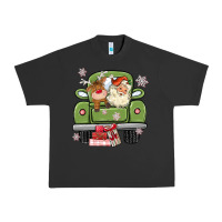 Pigment Black christmas santa and reindeer truck Urban Heavy Tee - MaliasSmallBusiness