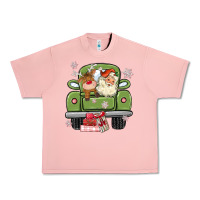 Christmas Santa And Reindeer Truck Urban Heavy Tee | Teevron