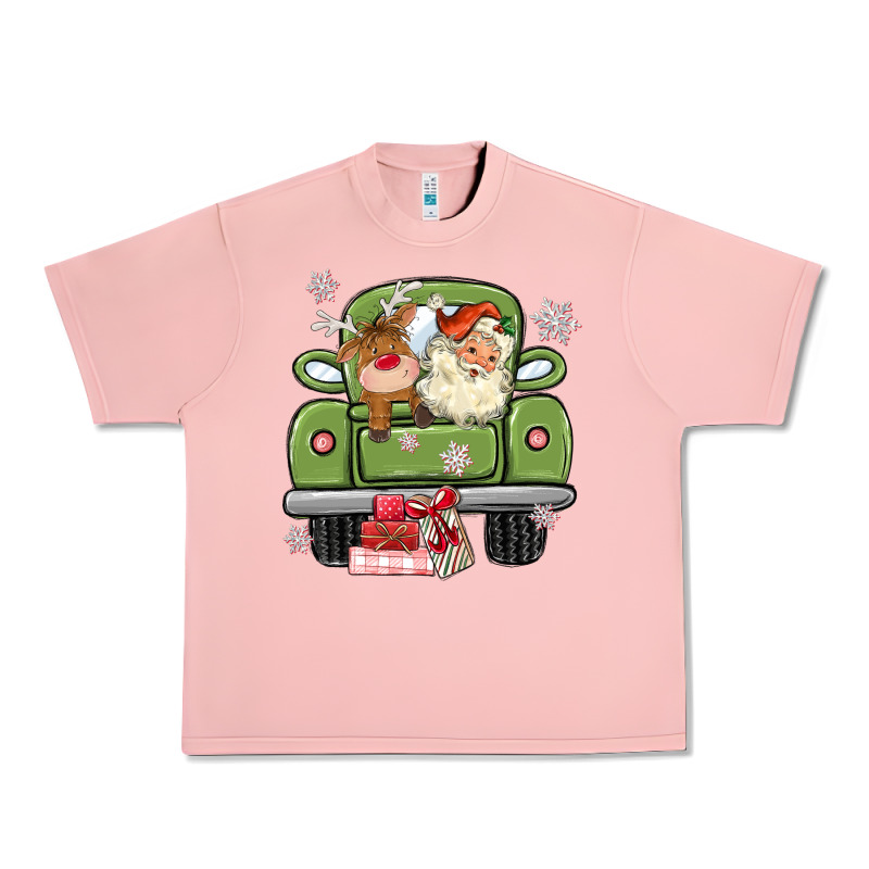 Christmas Santa And Reindeer Truck Urban Heavy Tee by MaliasSmallBusiness | Teevron