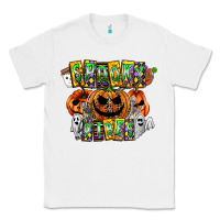 White Spooky Vibes Classic Tee - CowhideDigitalArt