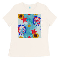 Bone patriotic fireworks and sunflower Ladies Tee - BundleAndBundleShop