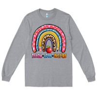 Heather Grey teach love inspire rainbow Long Sleeve Tee - Artiststas