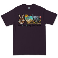 Plum Peace Love Jersey Giant Chicken Premium Tee - LillyAllenDesigns