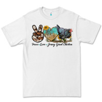 White Peace Love Jersey Giant Chicken Premium Tee - LillyAllenDesigns