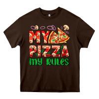 Chocolate Brown my pizza  my rules Heavy Core Tee - AdoDesignShop