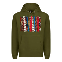 Army Green Baseball brushstroke Premium Hoodie - HowdyJamesFarm
