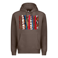 Coffee Baseball brushstroke Premium Hoodie - HowdyJamesFarm