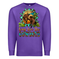 Purple long live the cowboys Premium Sweatshirt - OliviaCreatesArt