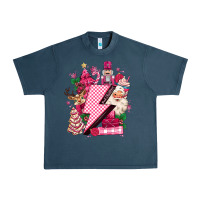 Midnight Navy pink christmas lightning bolt Urban Heavy Tee - MaliasSmallBusiness