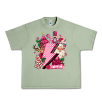 Oil Green pink christmas lightning bolt Urban Heavy Tee - MaliasSmallBusiness