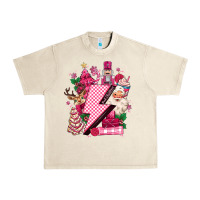 Sandshell pink christmas lightning bolt Urban Heavy Tee - MaliasSmallBusiness