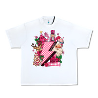 White pink christmas lightning bolt Urban Heavy Tee - MaliasSmallBusiness