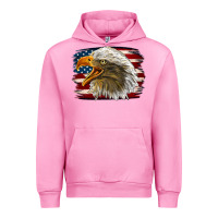 Fuchsia Pink Western American Flag Eagle Urban Hoodie - LillyAllenDesigns
