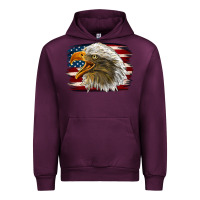 Mauve Wine Western American Flag Eagle Urban Hoodie - LillyAllenDesigns