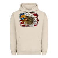 Pigment French Oak Western American Flag Eagle Urban Hoodie - LillyAllenDesigns