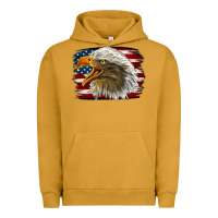 Pigment Peanut Butter Western American Flag Eagle Urban Hoodie - LillyAllenDesigns