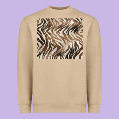 Brown Zebra Heavyweight Sweatshirt Designed By Barkaloodesign