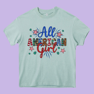 All American Girl Heavy Core Tee Designed By Artiststas