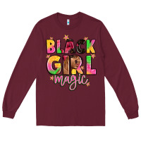 Burgundy black girl magic Long Sleeve Tee - Artiststas