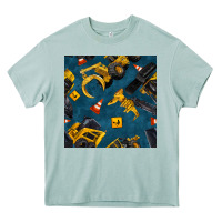 Arona construction vehicles seamless pattern Heavy Core Tee - BundleAndBundleShop