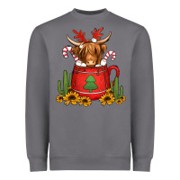 Storm hot coco christmas highland cow Heavyweight Sweatshirt - Jasminsmagicworld